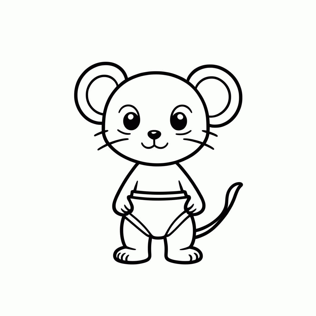 Desenho de Nibbles, o Ratinho para colorir e imprimir grátis em folha A4