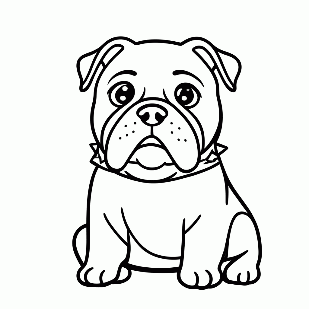 Desenho de Spike, o Buldogue para colorir e imprimir grátis em folha A4