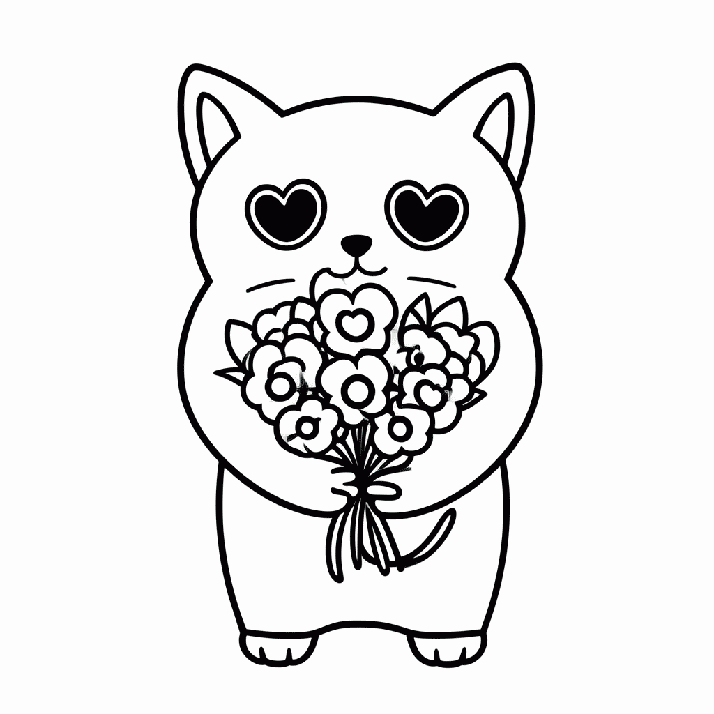 Desenho de Tom Apaixonado para colorir e imprimir grátis em folha A4