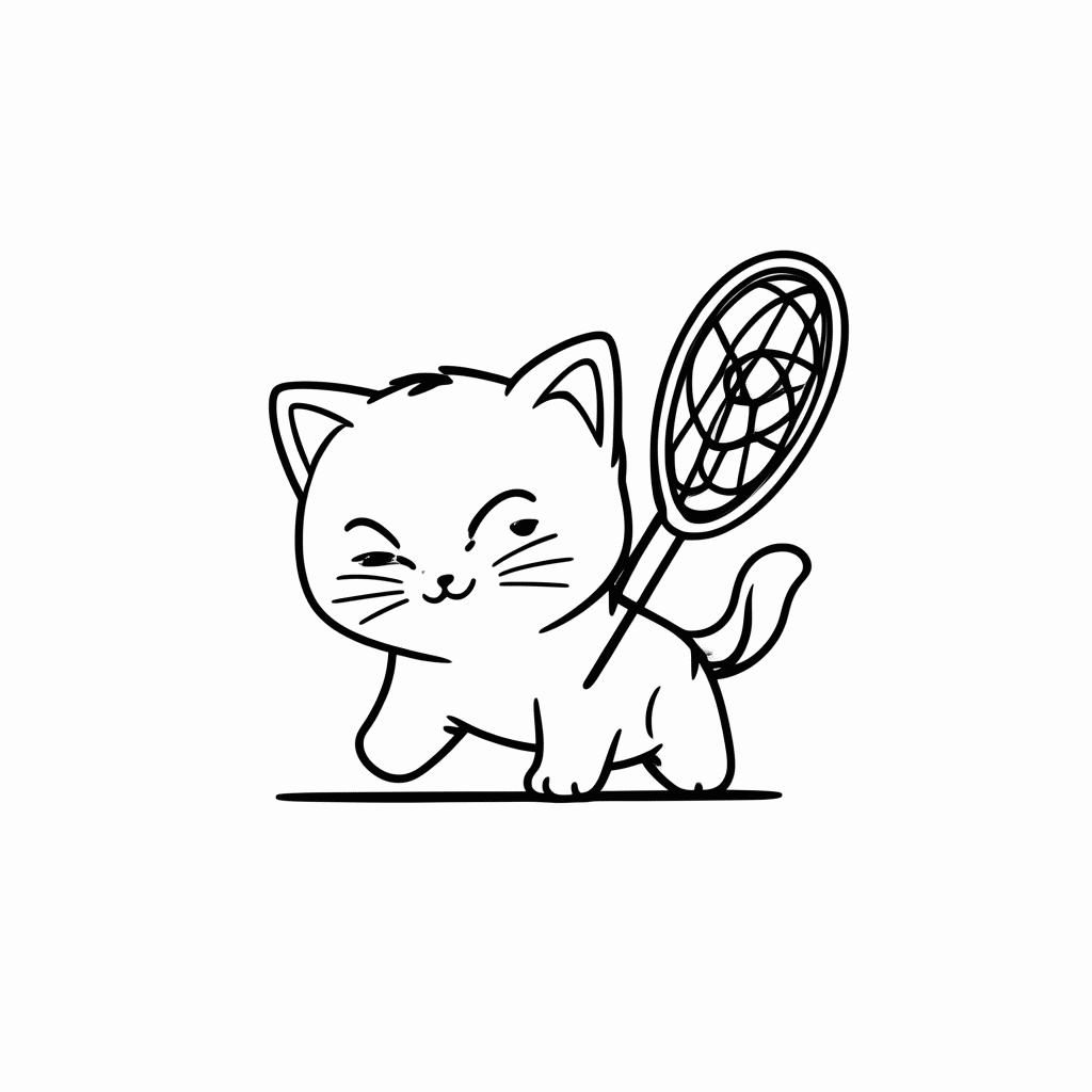 Desenho de Tom com a Rede para colorir e imprimir grátis em folha A4
