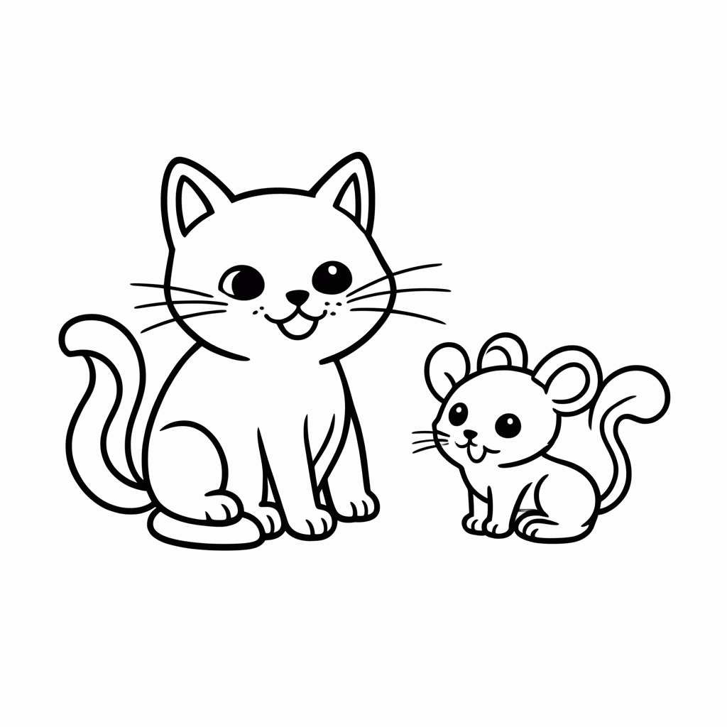 Desenho de Tom e Jerry Amigos para colorir e imprimir grátis em folha A4