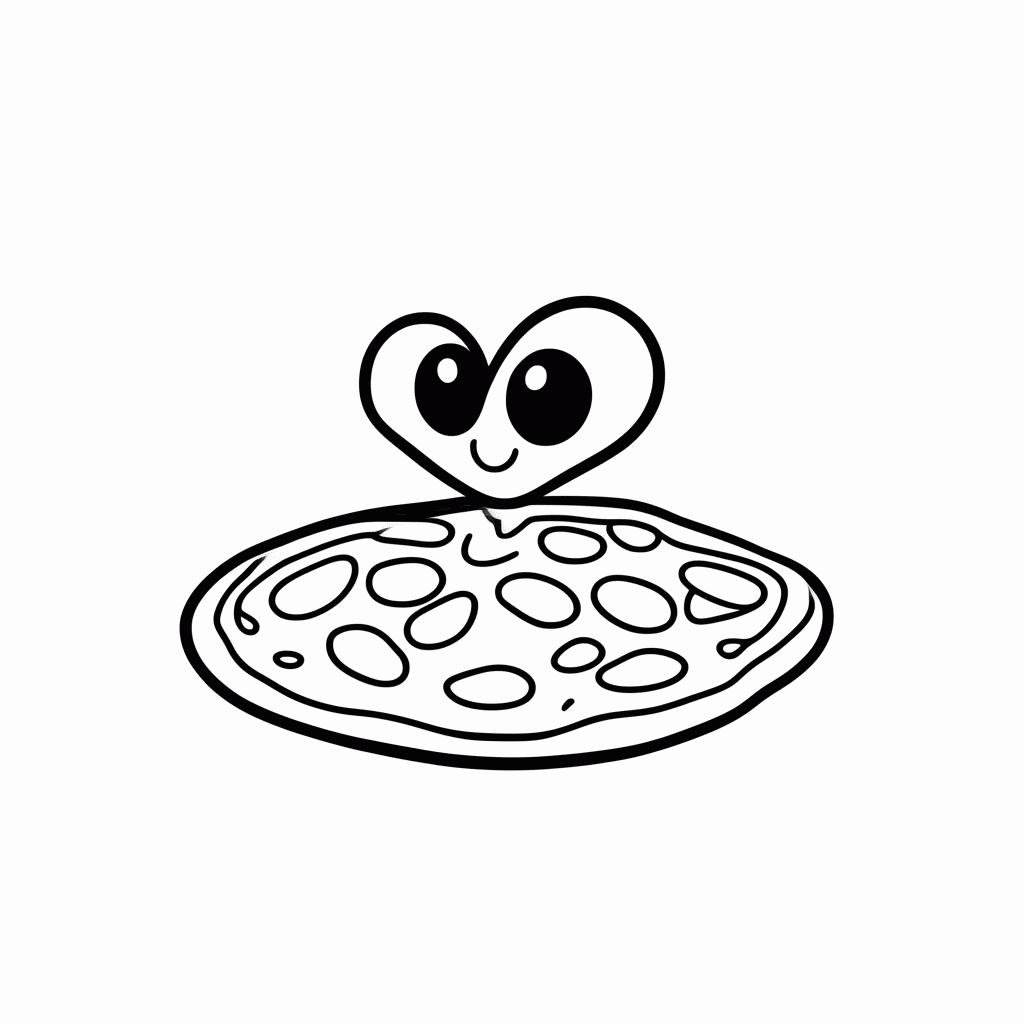 Desenho de Alien Tres Olhos Pizza para colorir e imprimir grátis em folha A4
