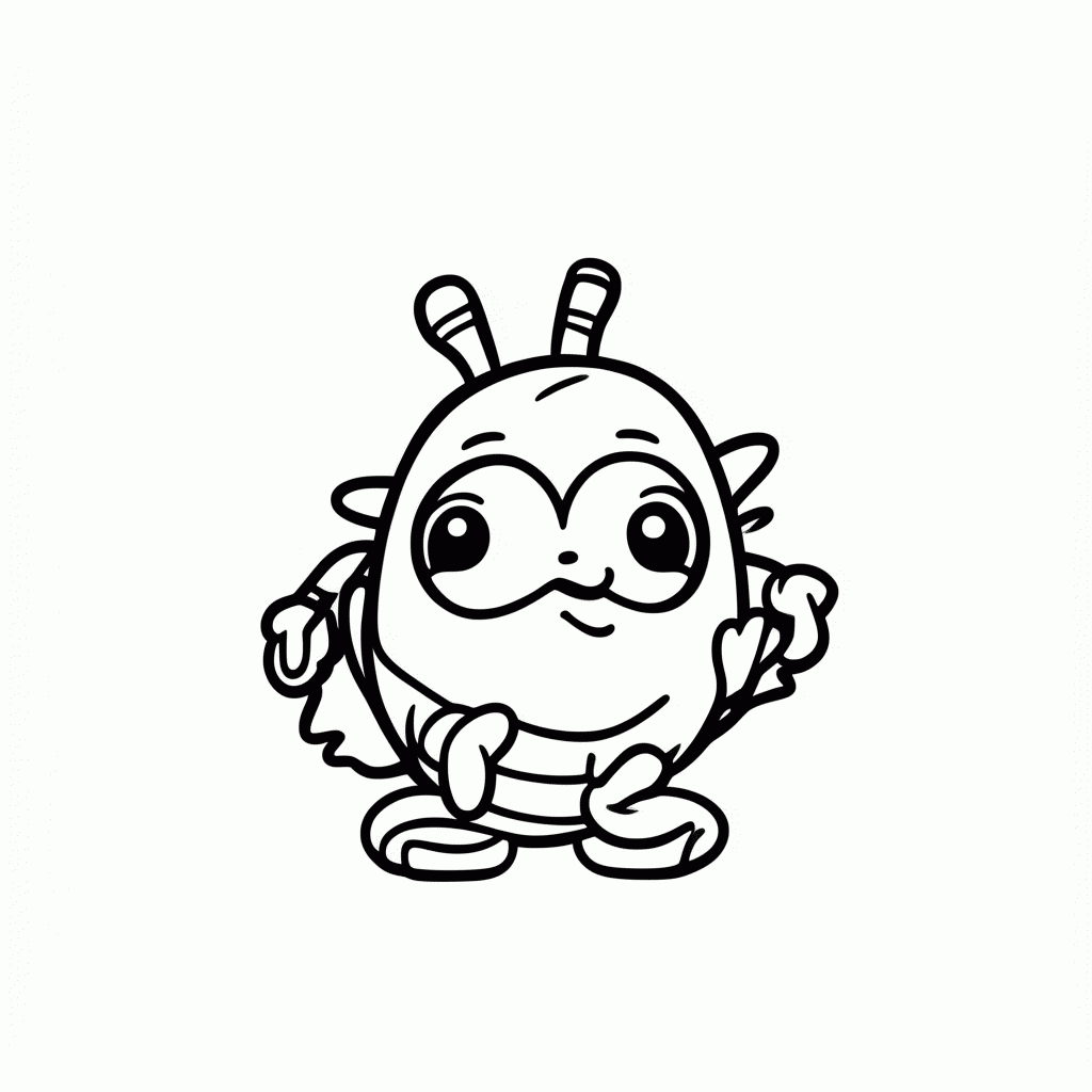 Desenho de Buzz Com Asas Verdes para colorir e imprimir grátis em folha A4