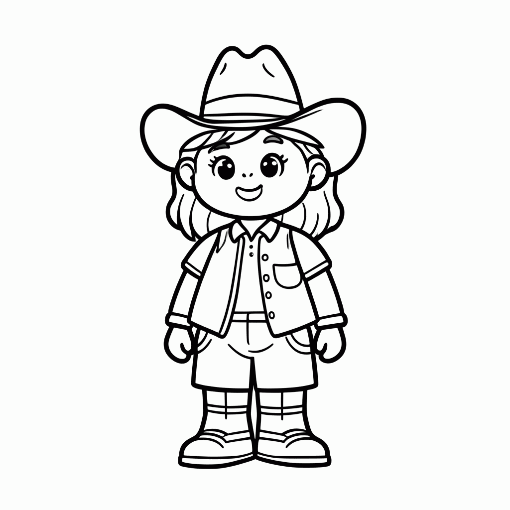 Desenho de Jessie Cowgirl Vermelha para colorir e imprimir grátis em folha A4