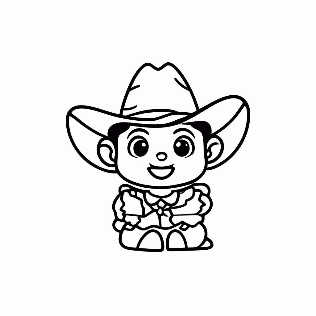 Desenho de Woody Xerife Chapeu Cowboy para colorir e imprimir grátis em folha A4