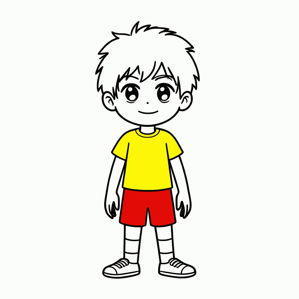 Desenho de Cascão Jovem para colorir e imprimir grátis em folha A4