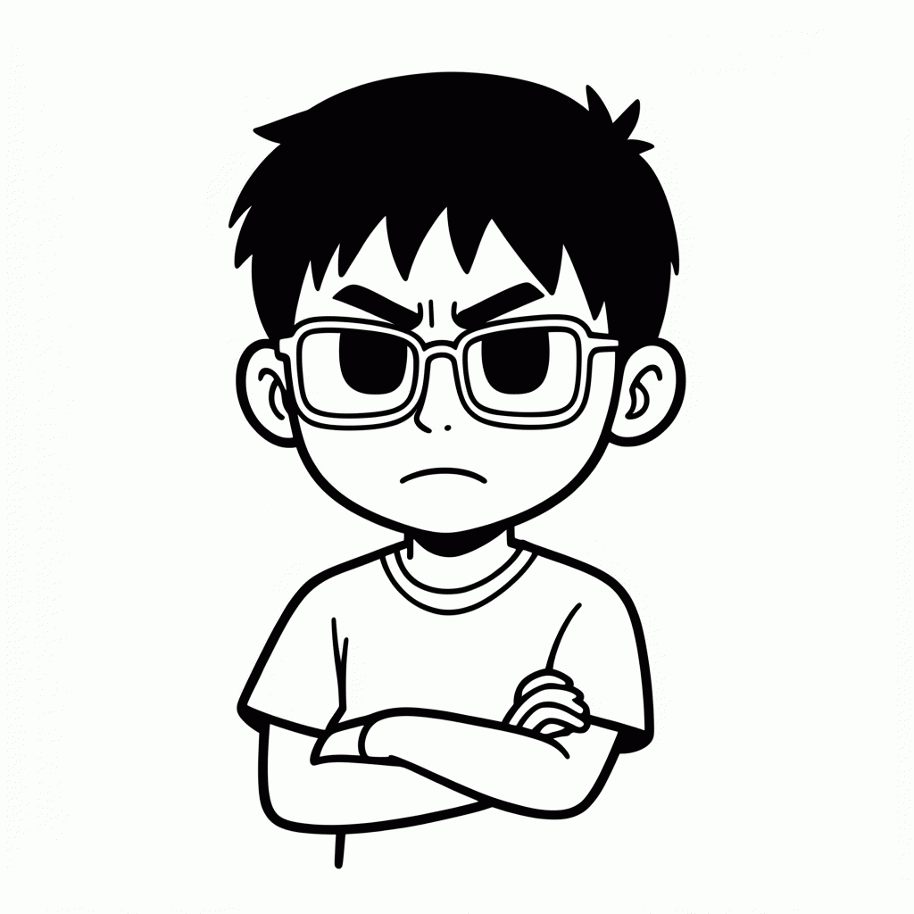 Desenho de Do Contra Jovem para colorir e imprimir grátis em folha A4