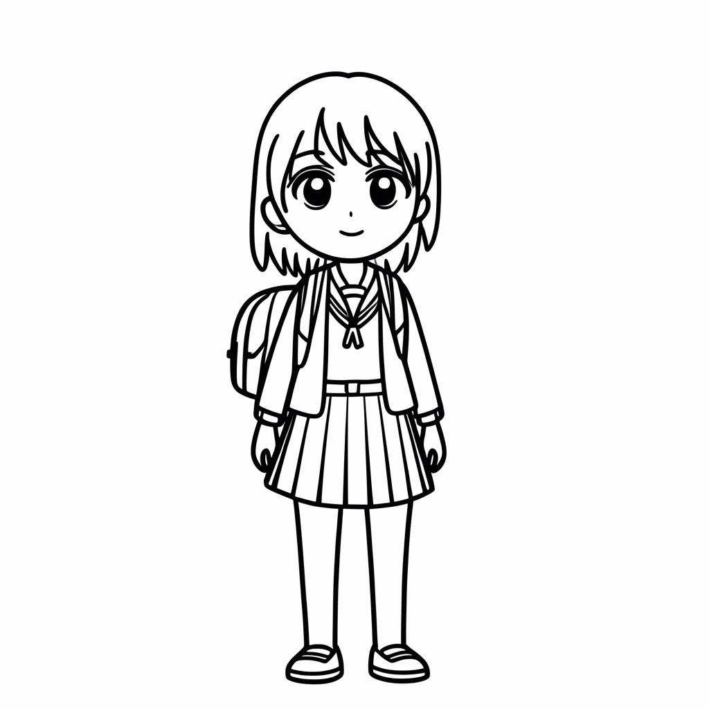 Desenho de Mônica Jovem de Uniforme para colorir e imprimir grátis em folha A4