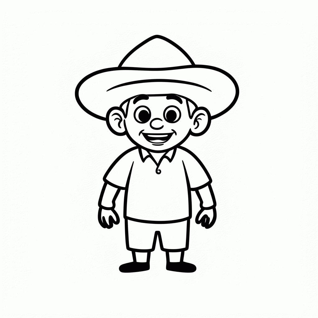 Desenho de Chico Bento Caipira para colorir e imprimir grátis em folha A4