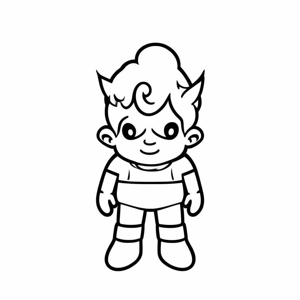 Desenho de Penadinho Vampiro Mirim para colorir e imprimir grátis em folha A4