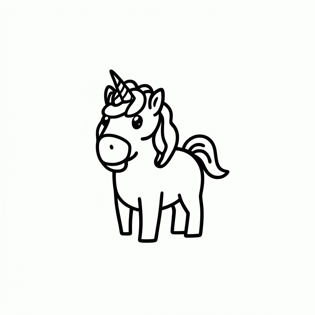 Desenho de Unicornio Aniversario para colorir e imprimir grátis em folha A4