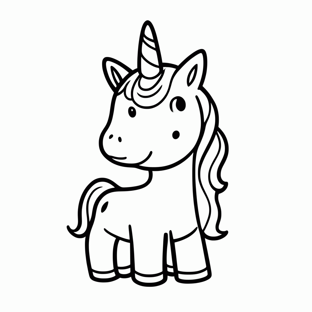 Desenho de Unicornio Bebe para colorir e imprimir grátis em folha A4