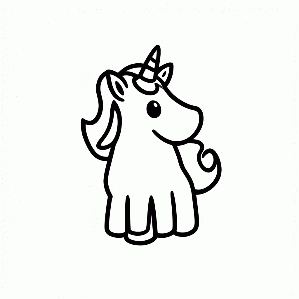 Desenho de Unicornio Classico para colorir e imprimir grátis em folha A4