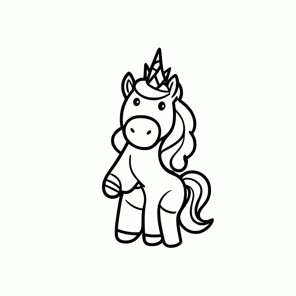 Desenho de Unicornio Com Coroa para colorir e imprimir grátis em folha A4