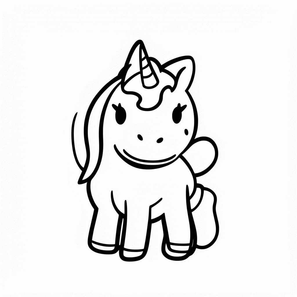 Desenho de Unicornio Glitter para colorir e imprimir grátis em folha A4