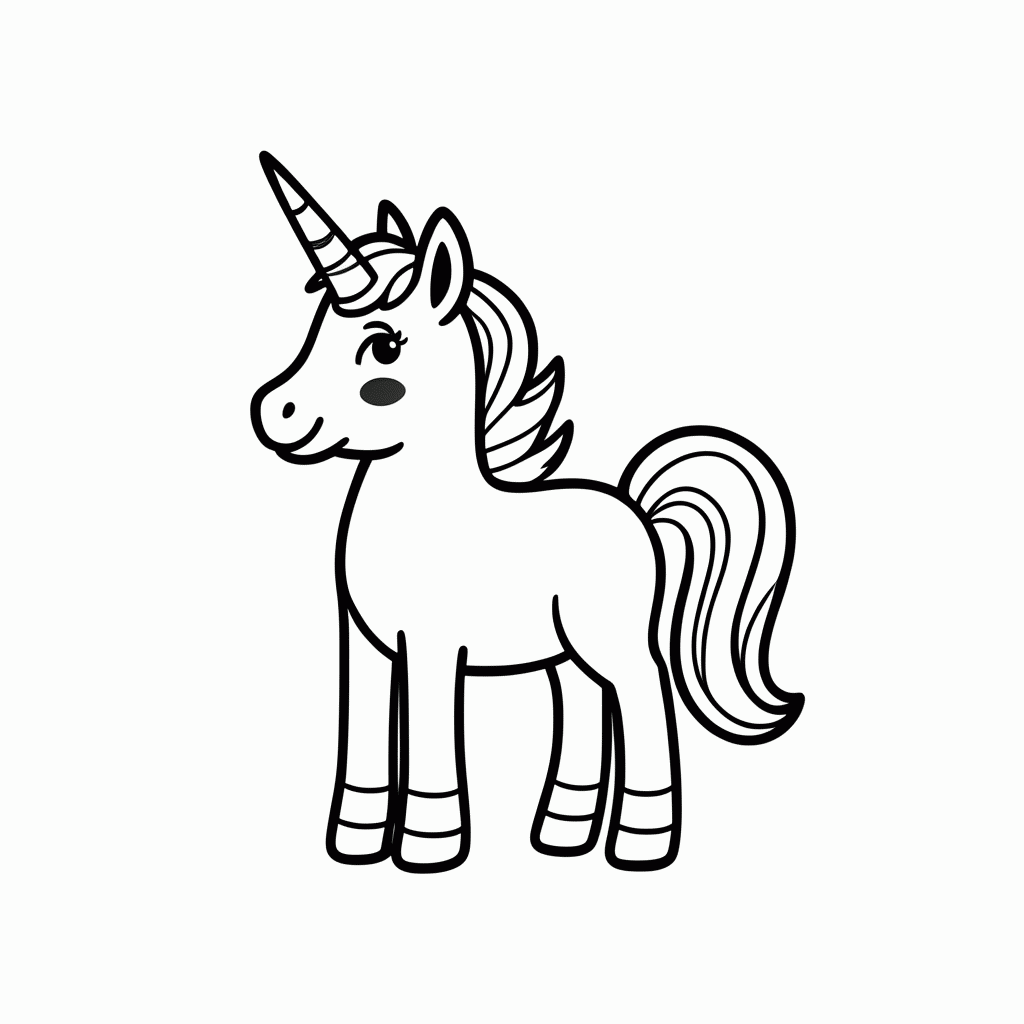 Desenho de Unicornio Pegasus para colorir e imprimir grátis em folha A4