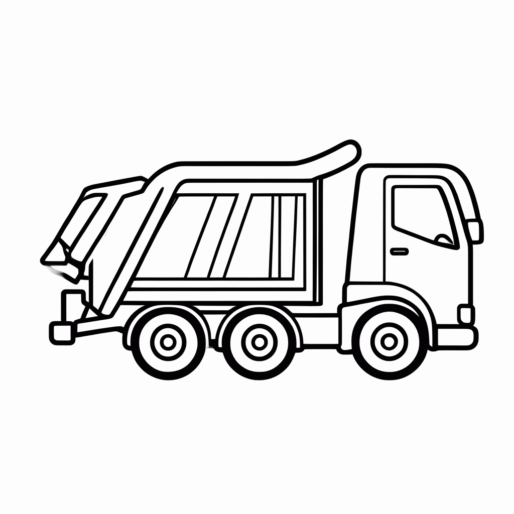Desenho de Caminhao De Lixo para colorir e imprimir grátis em folha A4