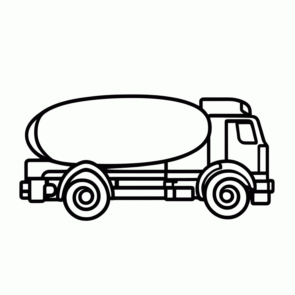 Desenho de Caminhao Tanque para colorir e imprimir grátis em folha A4