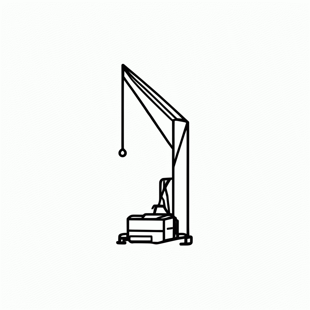Desenho de Grua De Construcao para colorir e imprimir grátis em folha A4