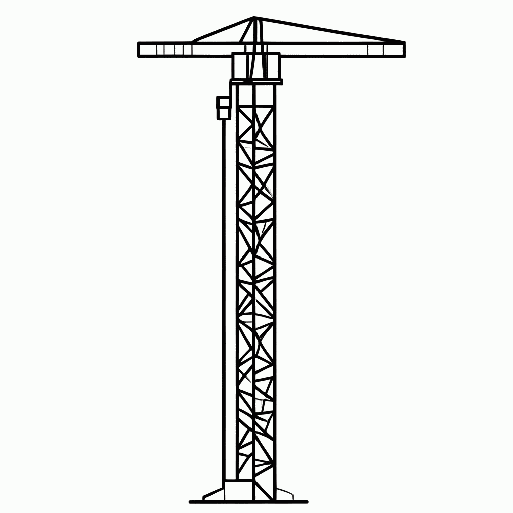 Desenho de Guindaste Torre para colorir e imprimir grátis em folha A4