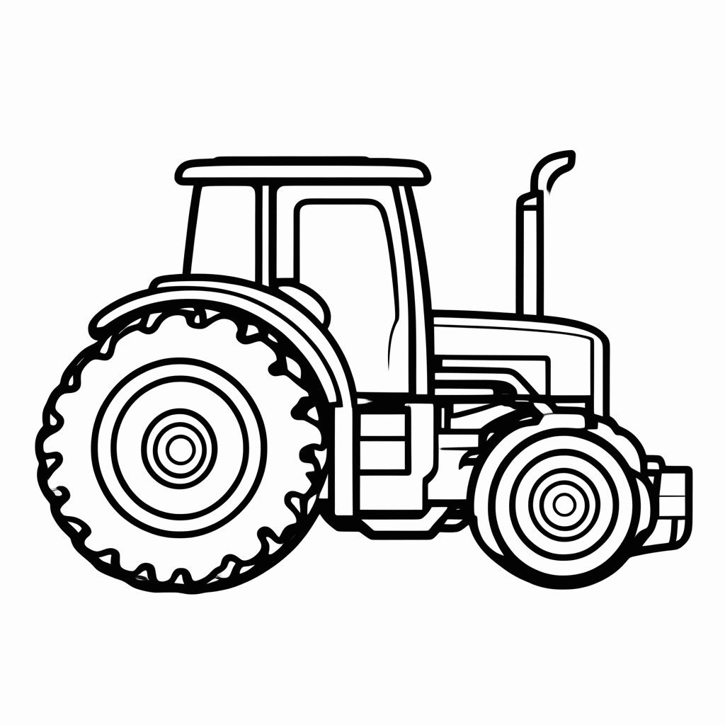 Desenho de Trator Agricola para colorir e imprimir grátis em folha A4