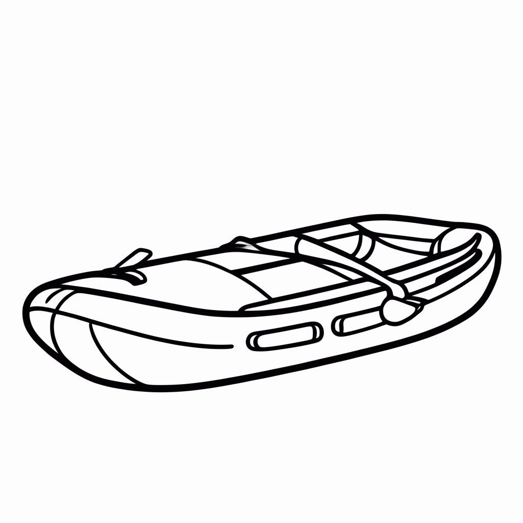 Desenho de Bote Inflavel para colorir e imprimir grátis em folha A4
