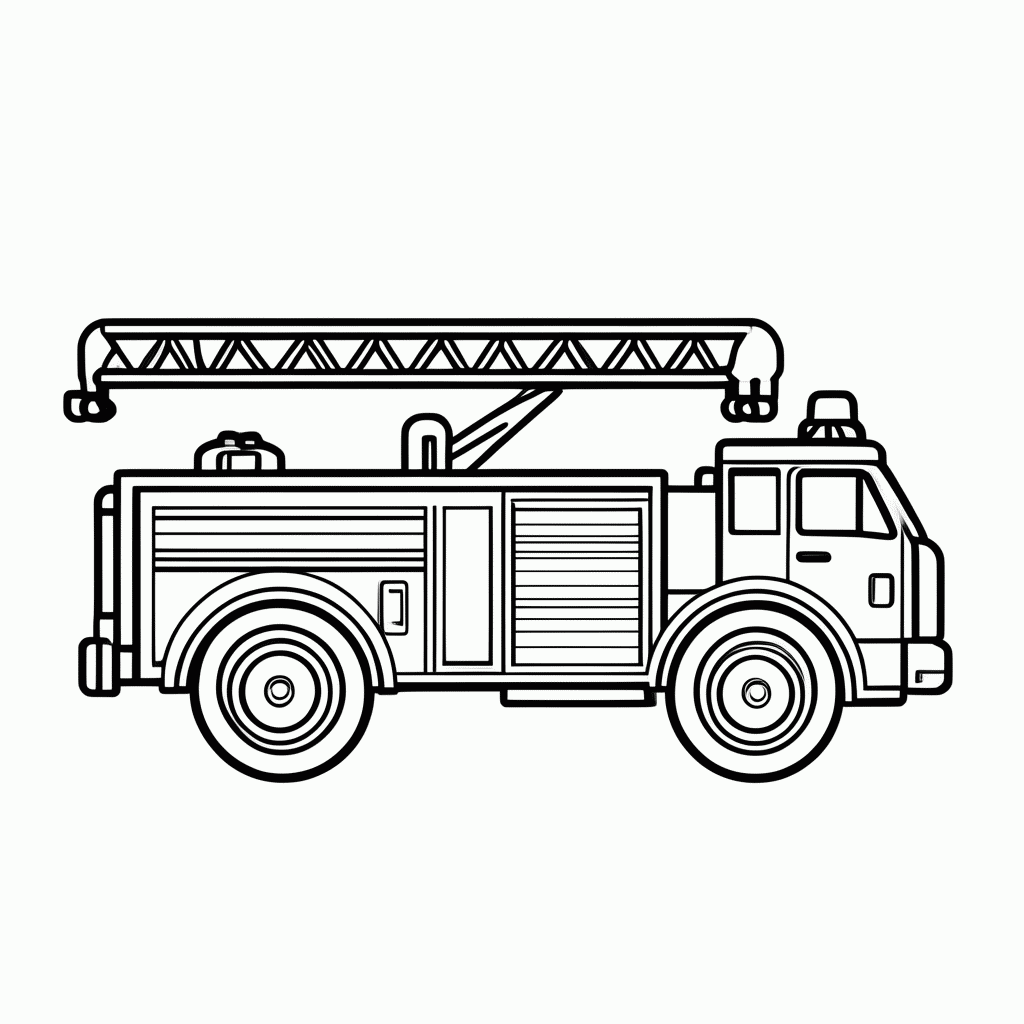 Desenho de Caminhao De Bombeiros para colorir e imprimir grátis em folha A4