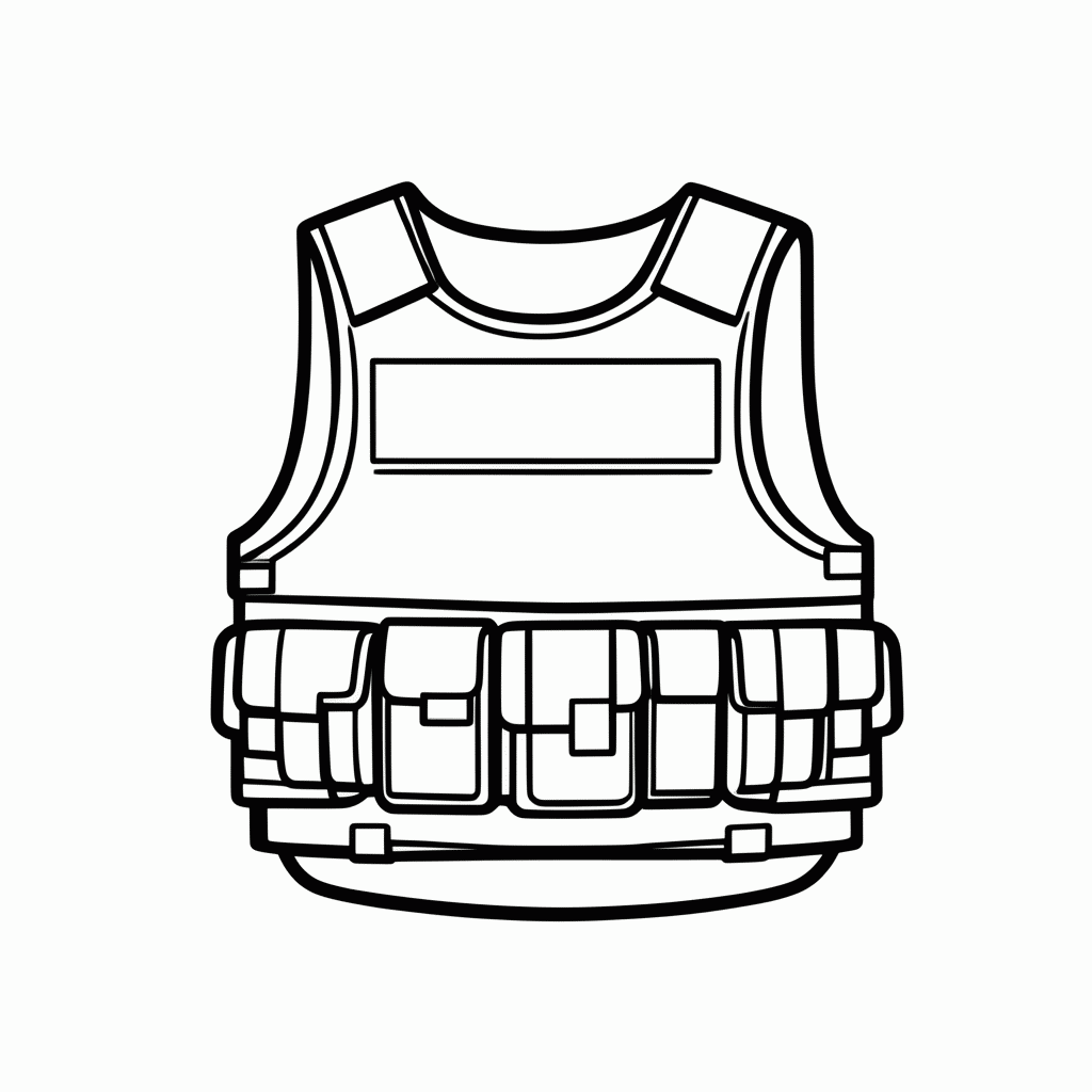 Desenho de Colete Balistico para colorir e imprimir grátis em folha A4