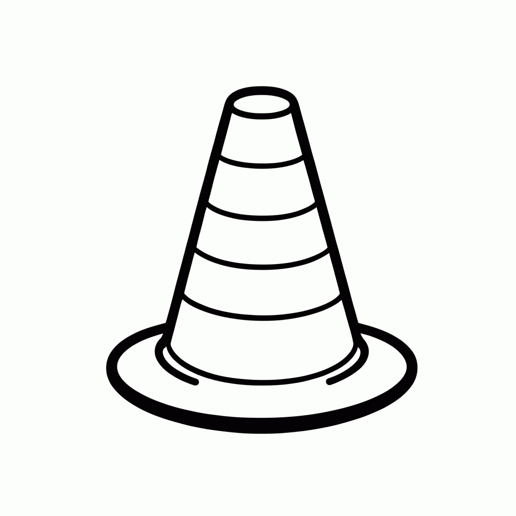 Desenho de Cone De Emergencia para colorir e imprimir grátis em folha A4