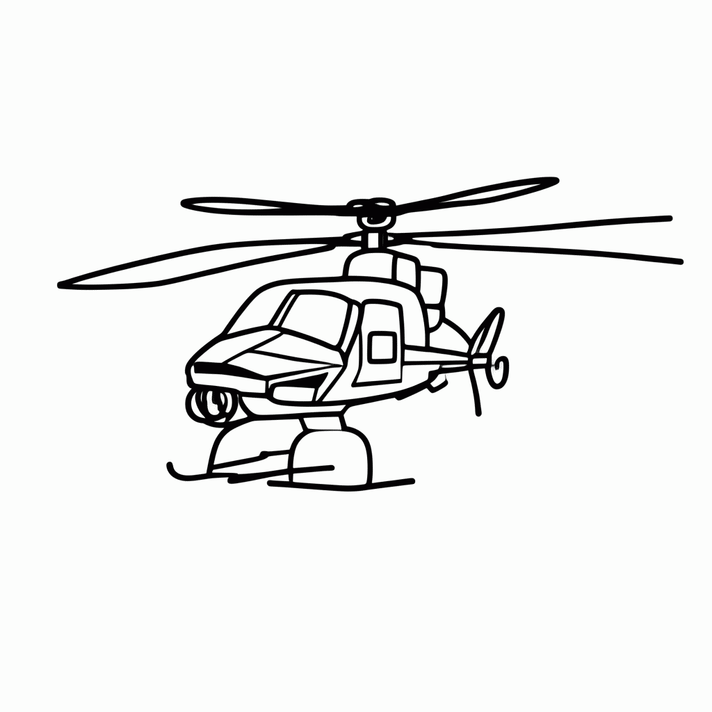 Desenho de Helicoptero Policial para colorir e imprimir grátis em folha A4