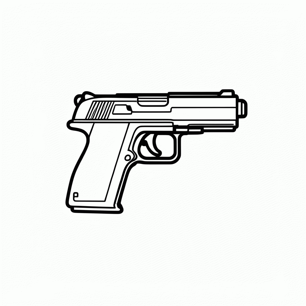 Desenho de Pistola De Policia para colorir e imprimir grátis em folha A4