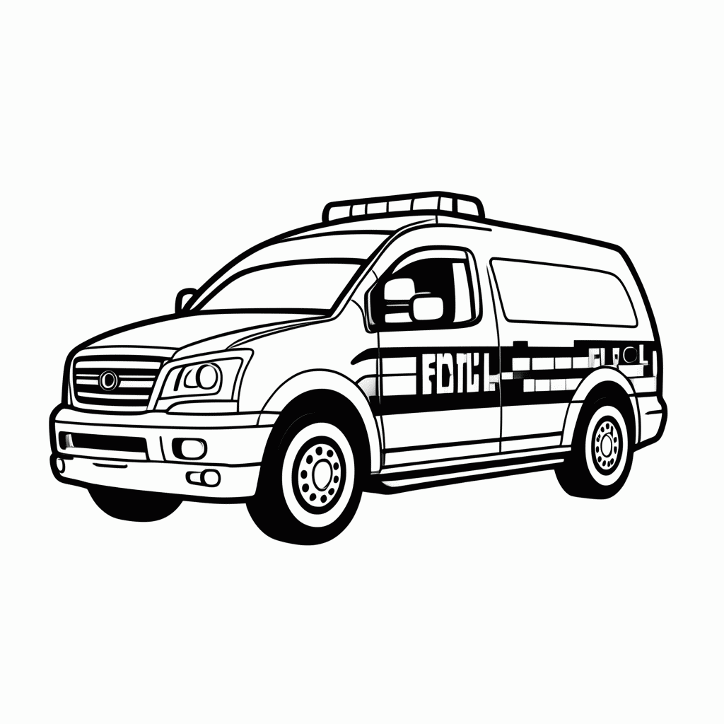 Desenho de Viatura Prf para colorir e imprimir grátis em folha A4