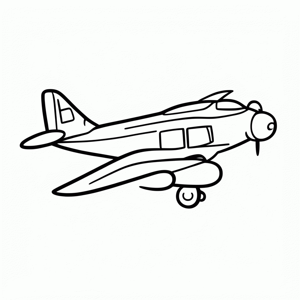 Desenho de Aviao para colorir e imprimir grátis em folha A4