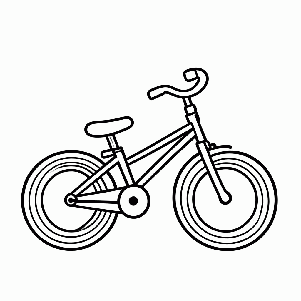 Desenho de Bicicleta para colorir e imprimir grátis em folha A4