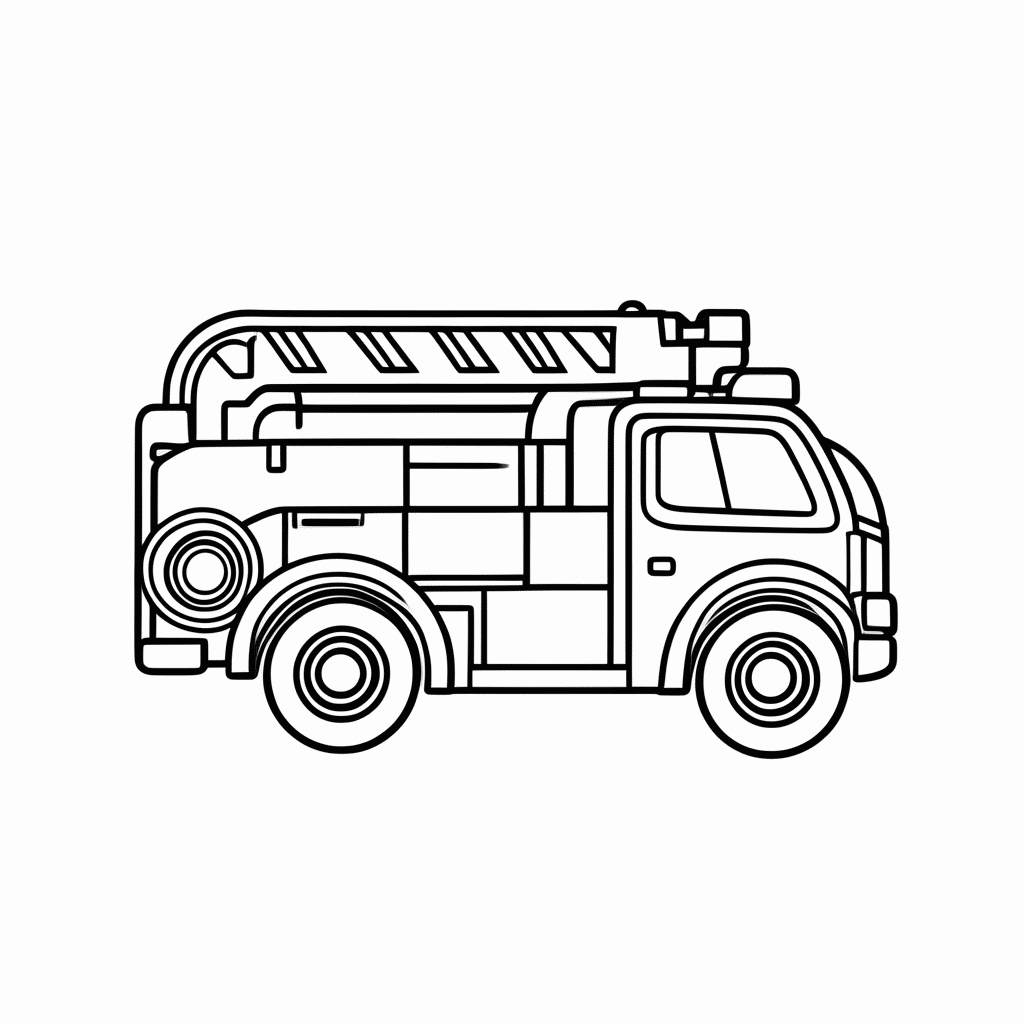 Desenho de Bombeiros para colorir e imprimir grátis em folha A4