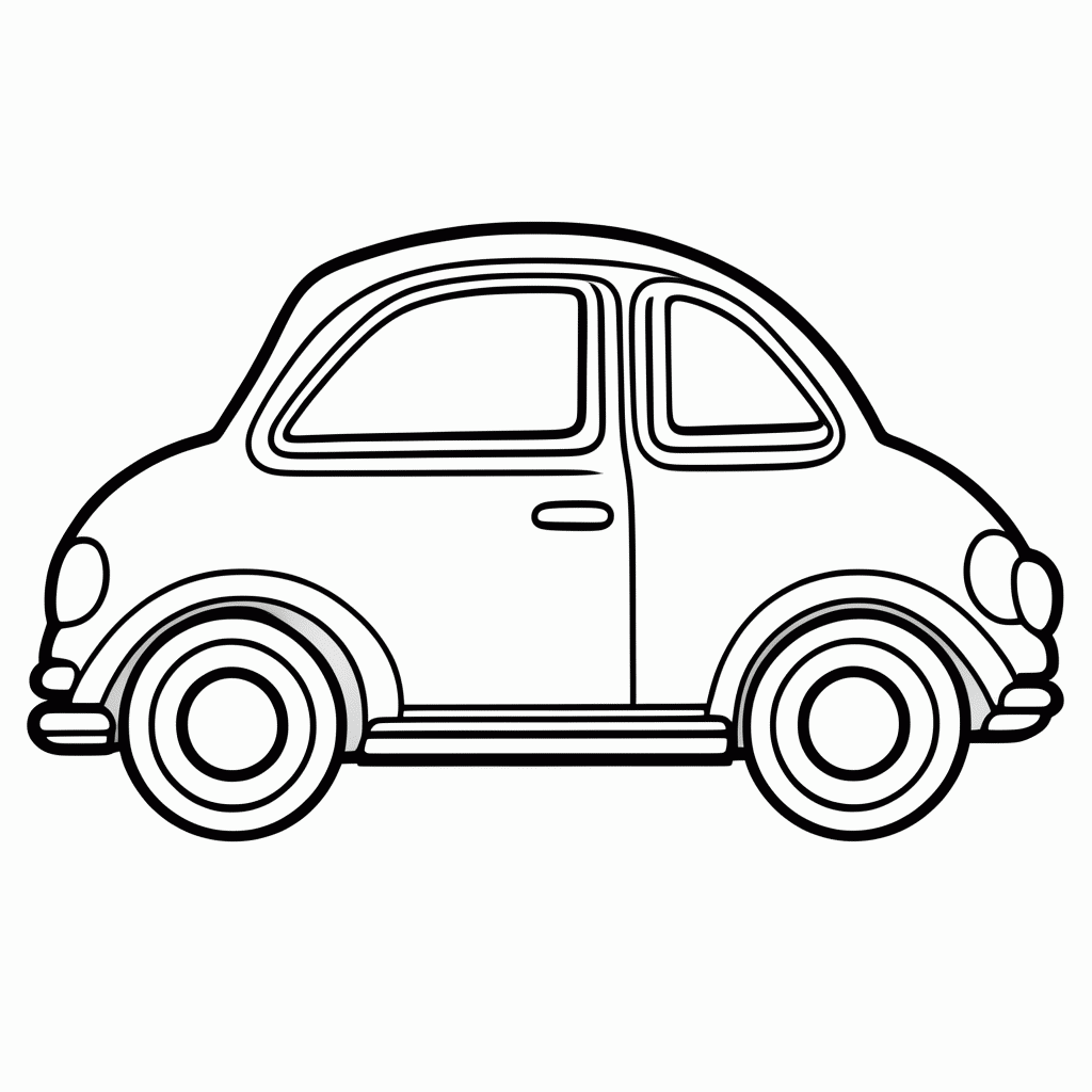 Desenho de Carro para colorir e imprimir grátis em folha A4