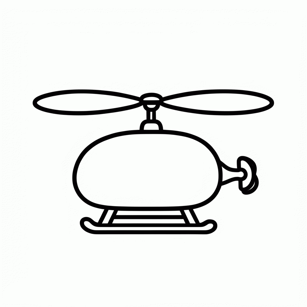 Desenho de Helicoptero para colorir e imprimir grátis em folha A4