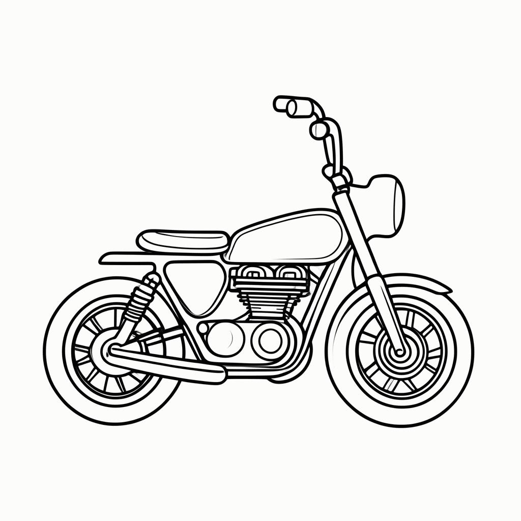 Desenho de Moto para colorir e imprimir grátis em folha A4