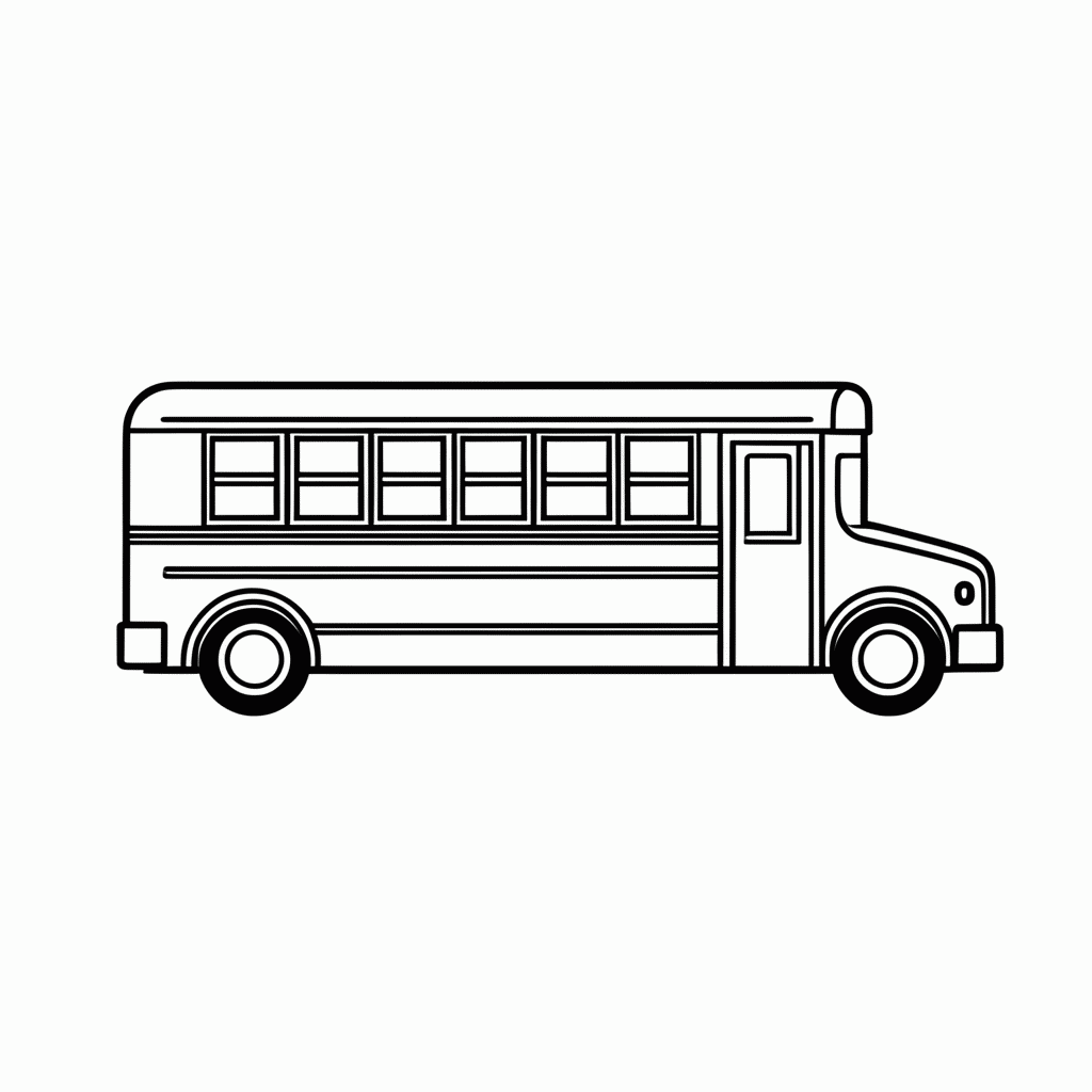 Desenho de Onibus para colorir e imprimir grátis em folha A4