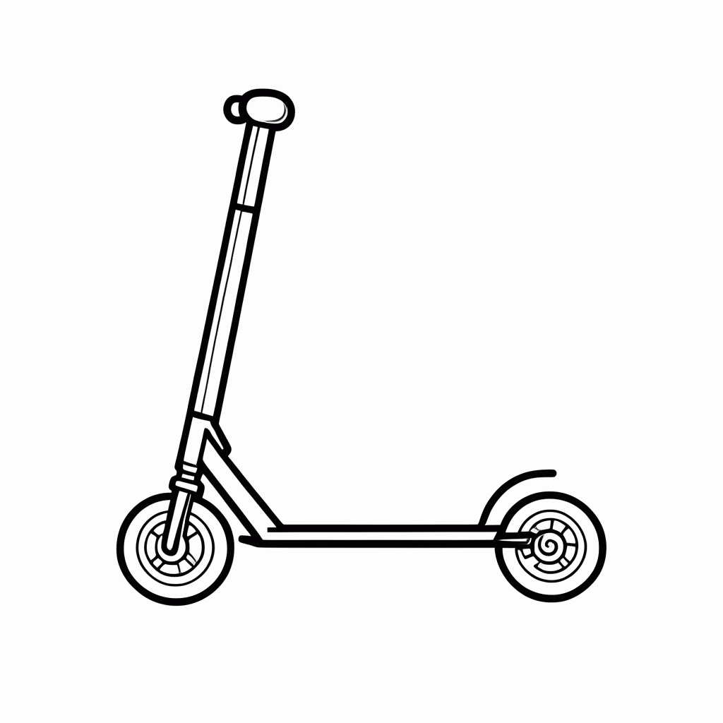 Desenho de Patinete para colorir e imprimir grátis em folha A4