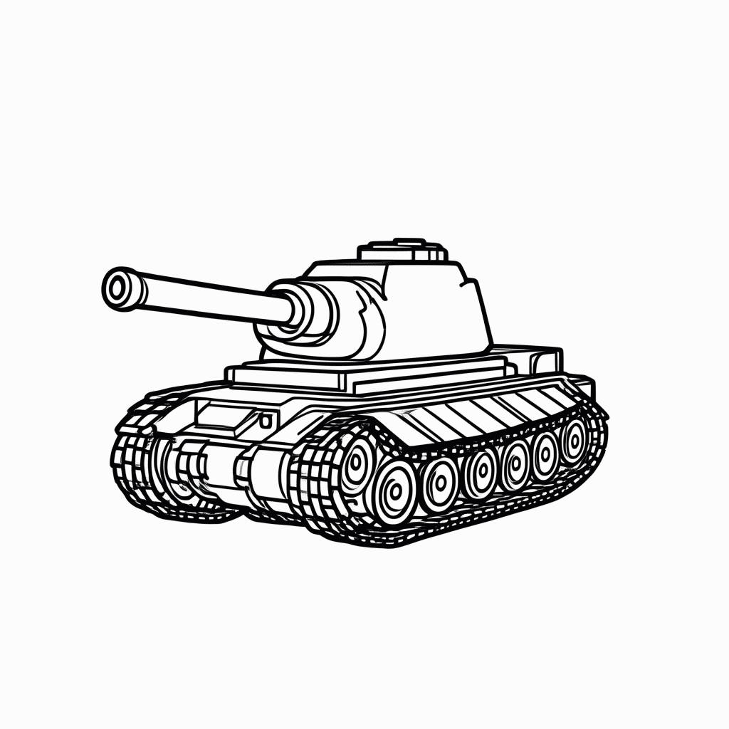 Desenho de Tanque para colorir e imprimir grátis em folha A4