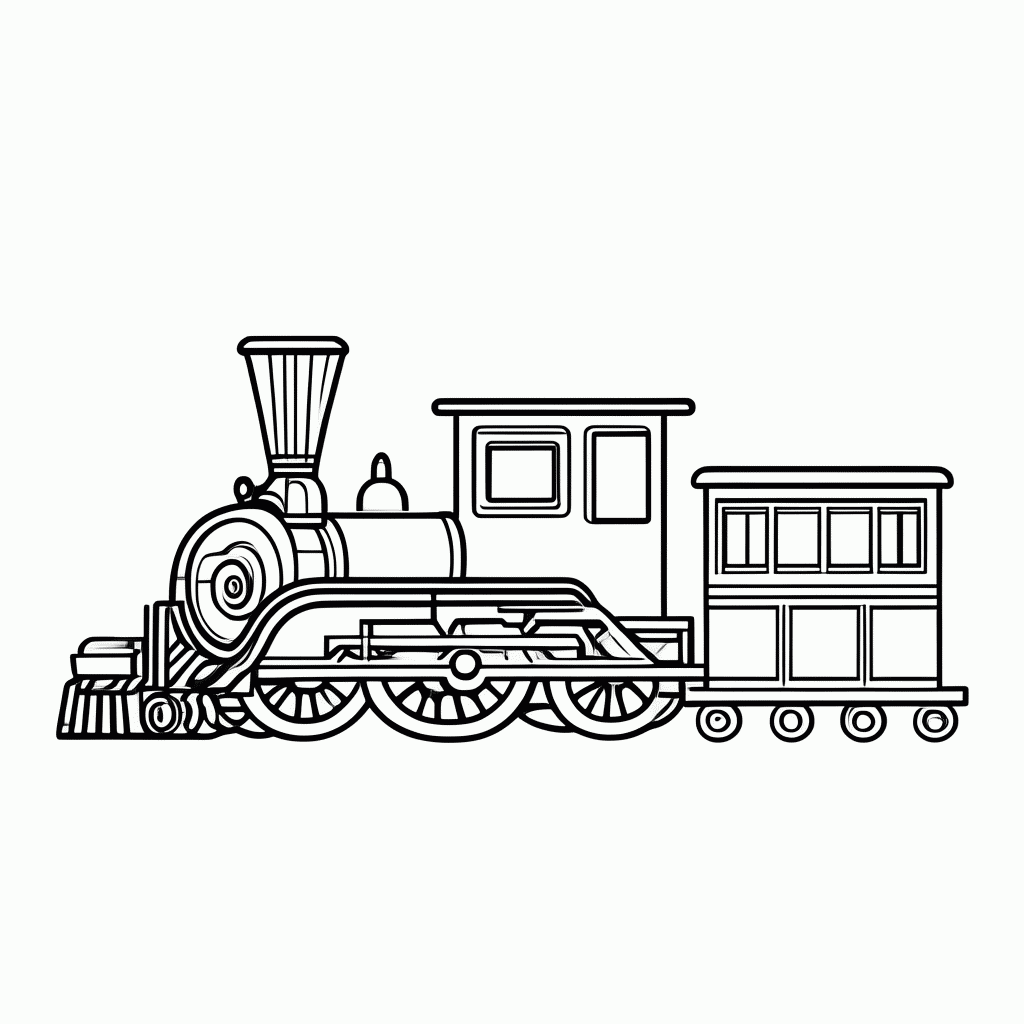 Desenho de Trem para colorir e imprimir grátis em folha A4