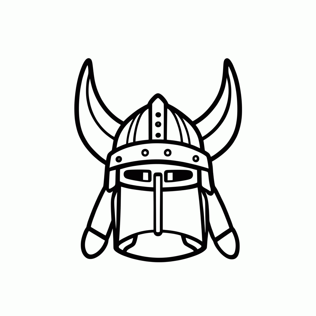 Desenho de Capacete Com Chifres para colorir e imprimir grátis em folha A4