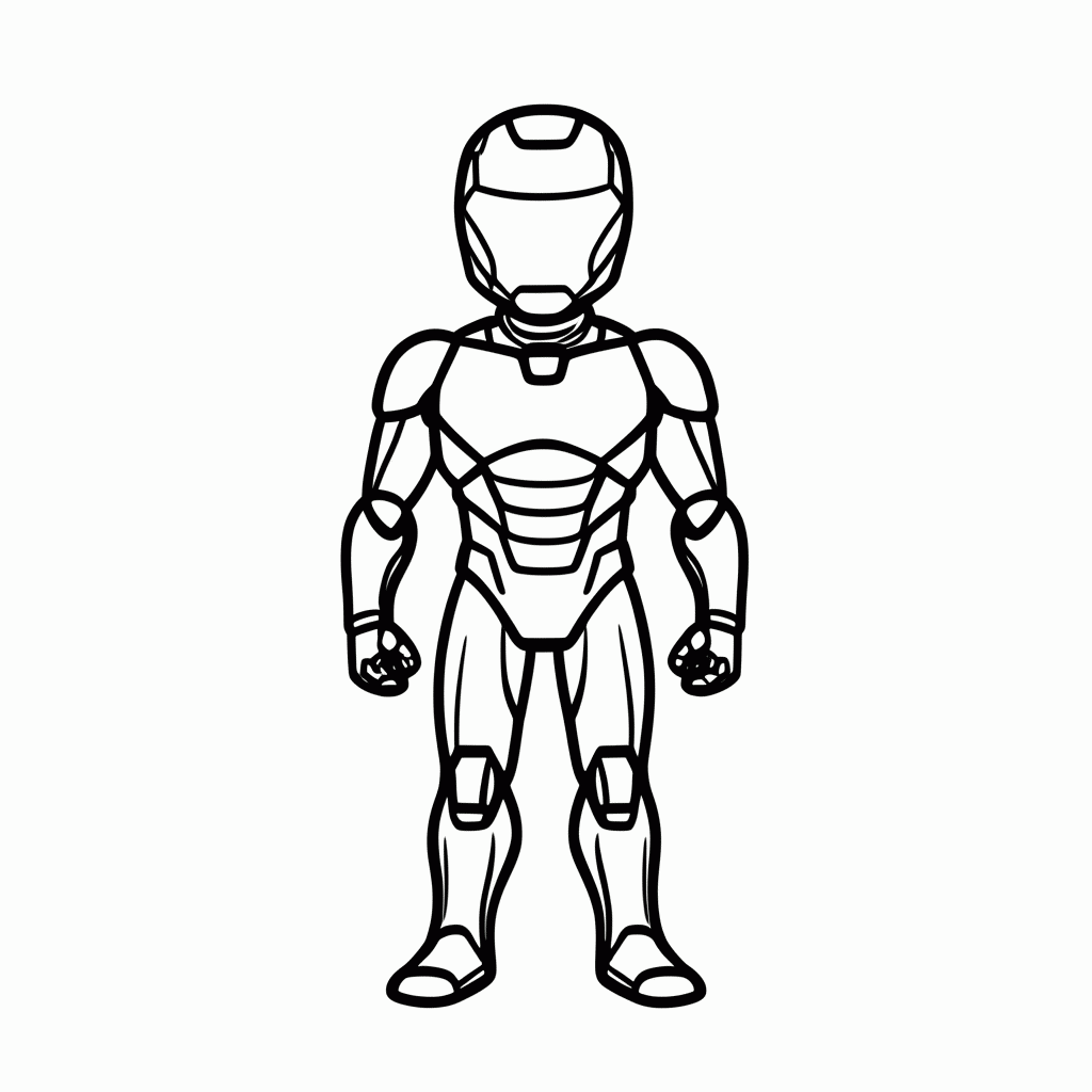 Desenho de Iron Man Armadura Vermelha para colorir e imprimir grátis em folha A4