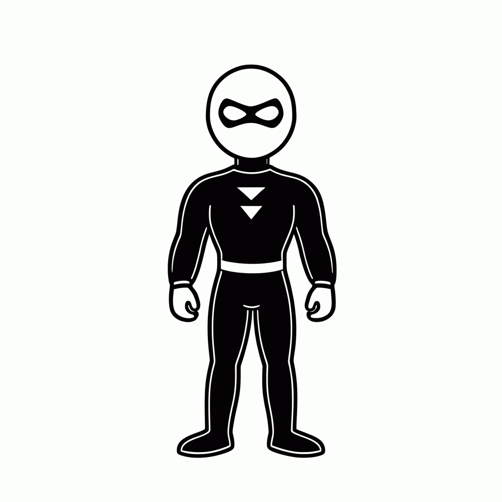 Desenho de Viuva Negra Traje Preto para colorir e imprimir grátis em folha A4