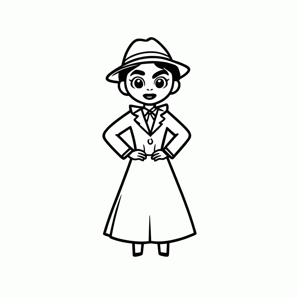 Desenho de Morticia Mae Addams para colorir e imprimir grátis em folha A4