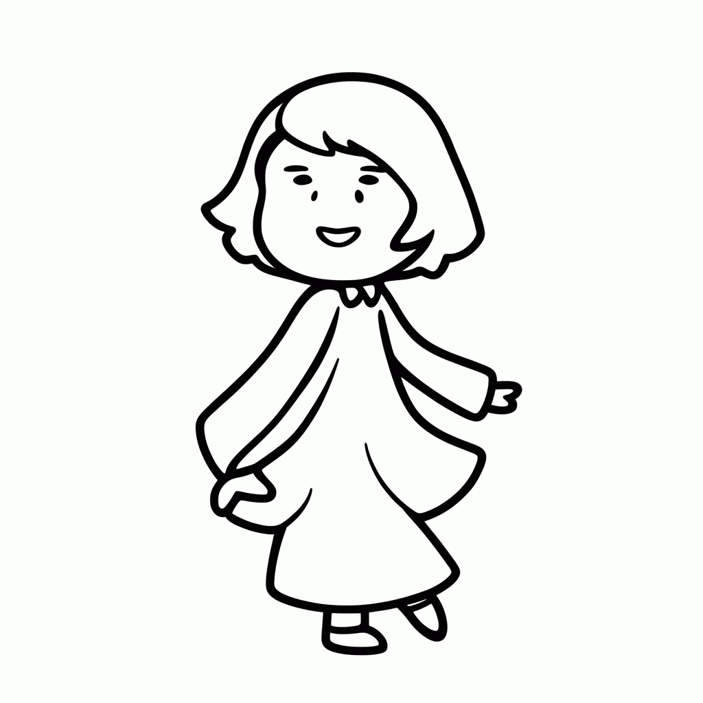 Desenho de Wandinha Dancando Coreografia para colorir e imprimir grátis em folha A4