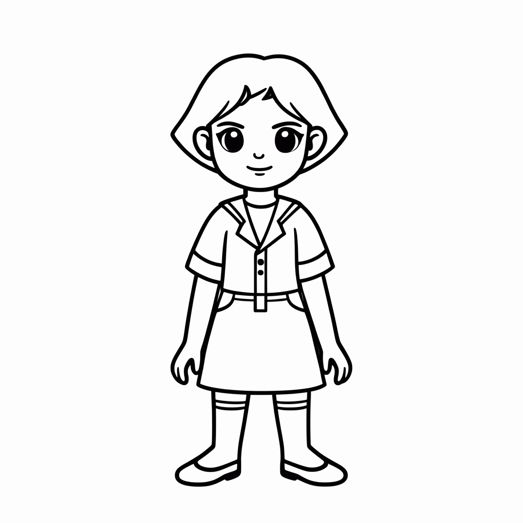 Desenho de Wandinha Uniforme Nevermore para colorir e imprimir grátis em folha A4