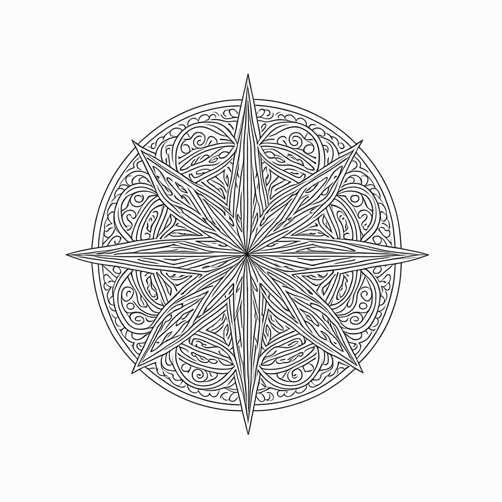Desenho de Zentangle Padrão 10 para colorir e imprimir grátis em folha A4