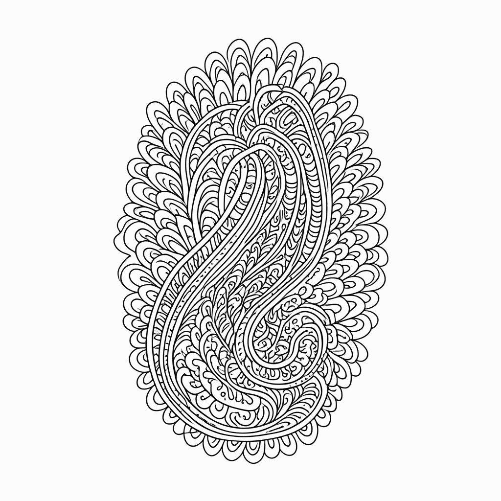 Desenho de Zentangle Padrão 29 para colorir e imprimir grátis em folha A4